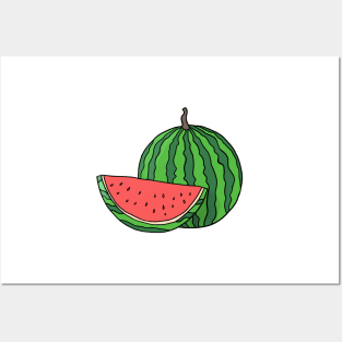 Watermelon hand drawn fruits summer Posters and Art
